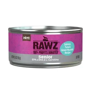 24/5.5oz Rawz Senior Salm,Tuna, Grn Cat - Food